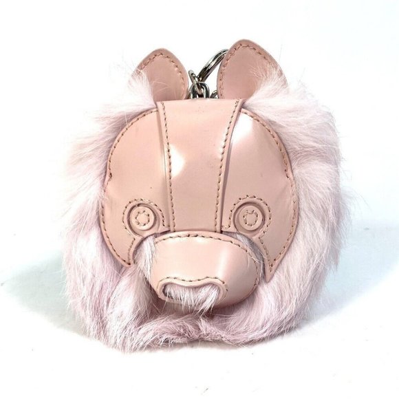 Dior COOKIE cookie dog dog animal Bag Charm carabiner Key Holder Leather pink - Picture 1 of 8